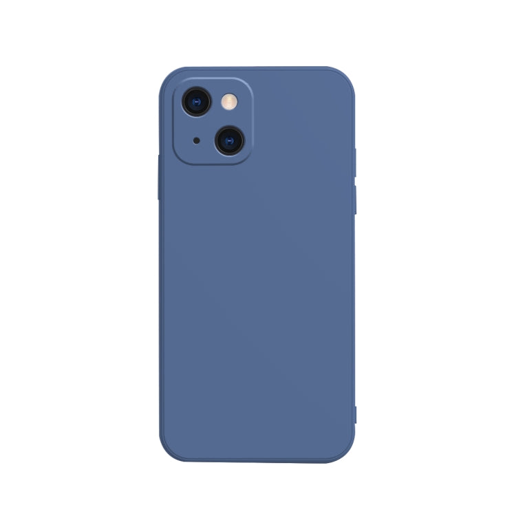 Solid Color Cube Straight Edge Liquid Silicone Lining Flannel Case, For iPhone 13 mini, For iPhone 13 Pro Max