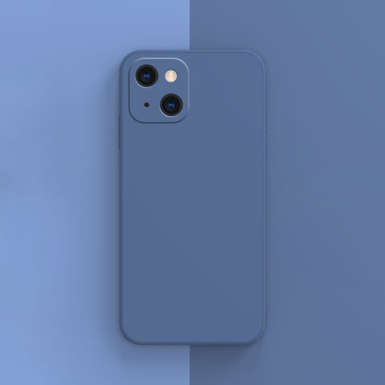 Solid Color Cube Straight Edge Liquid Silicone Lining Flannel Case, For iPhone 13 mini, For iPhone 13 Pro Max