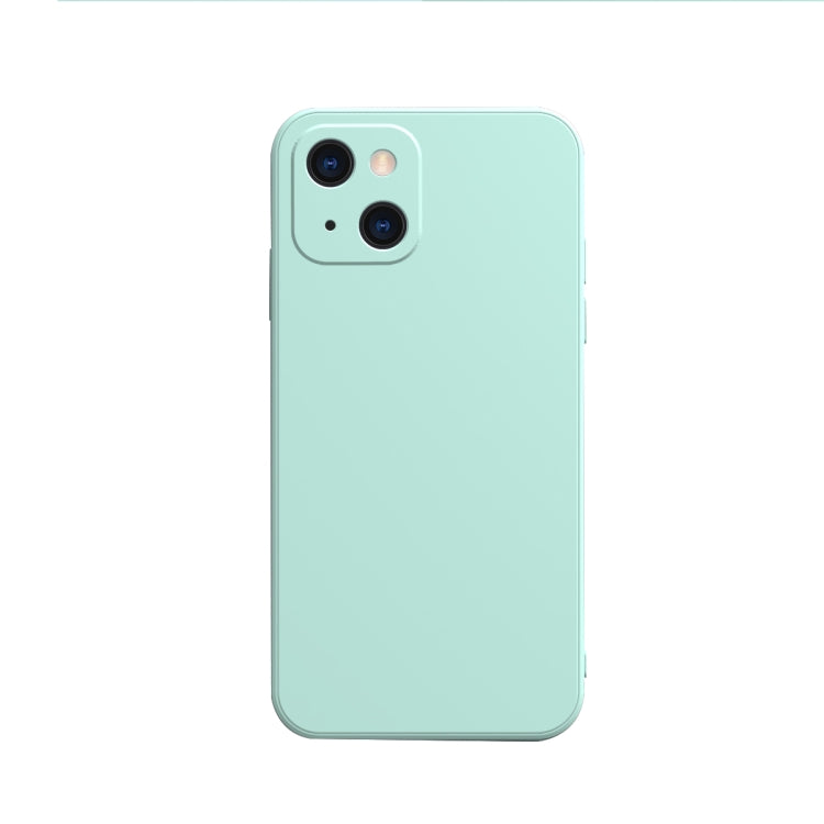Solid Color Cube Straight Edge Liquid Silicone Lining Flannel Case, For iPhone 13 mini, For iPhone 13 Pro Max