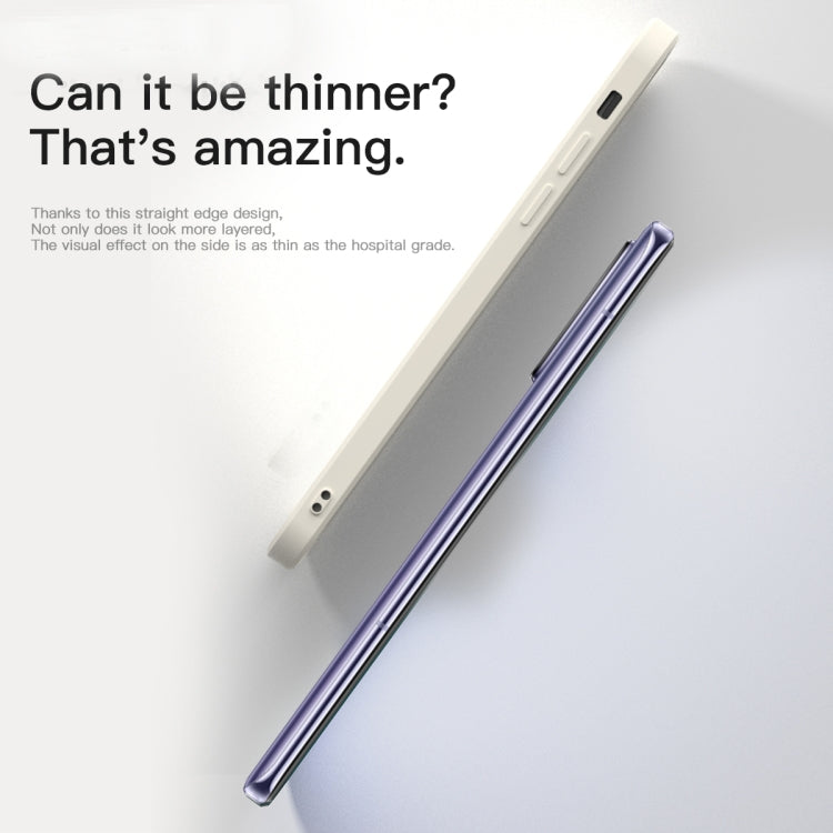 Solid Color Cube Straight Edge Liquid Silicone Lining Flannel Case, For iPhone 13 mini, For iPhone 13 Pro Max