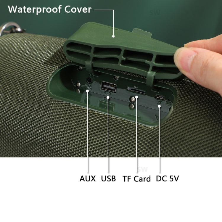 T&G TG187 Portable Waterproof Wireless Bass Surround Bluetooth Speaker with Shoulder Strap, Support FM / TF Card