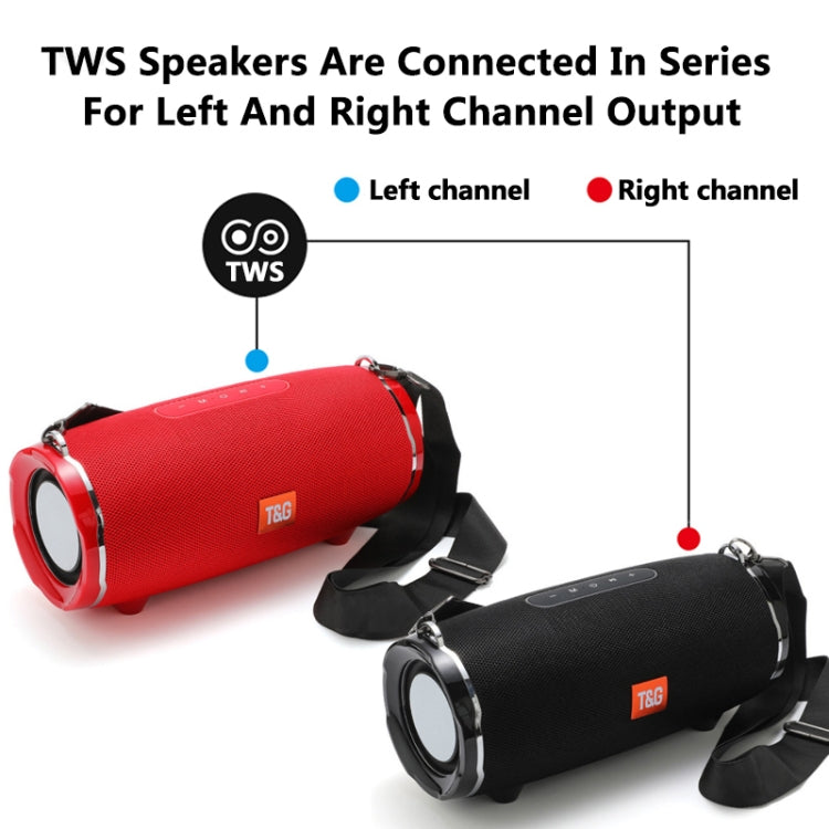T&G TG187 Portable Waterproof Wireless Bass Surround Bluetooth Speaker with Shoulder Strap, Support FM / TF Card