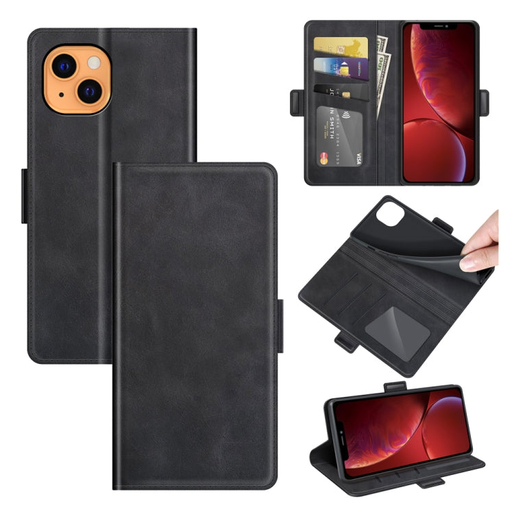 Dual-side Magnetic Buckle Horizontal Flip Leather Case with Holder & Card Slots & Wallet for iPhone 13 mini