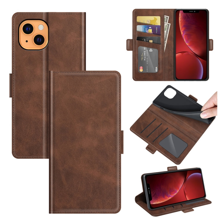 Dual-side Magnetic Buckle Horizontal Flip Leather Case with Holder & Card Slots & Wallet for iPhone 13 mini