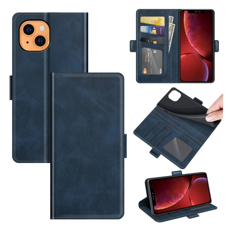 Dual-side Magnetic Buckle Horizontal Flip Leather Case with Holder & Card Slots & Wallet for iPhone 13 mini