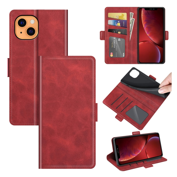 Dual-side Magnetic Buckle Horizontal Flip Leather Case with Holder & Card Slots & Wallet for iPhone 13 mini