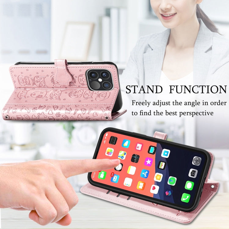 Cute Cat and Dog Embossed Horizontal Flip Leather Case with Holder & Card Slots & Wallet & Lanyard, For iPhone 13 Pro Max, For iPhone 13 Pro, For iPhone  13