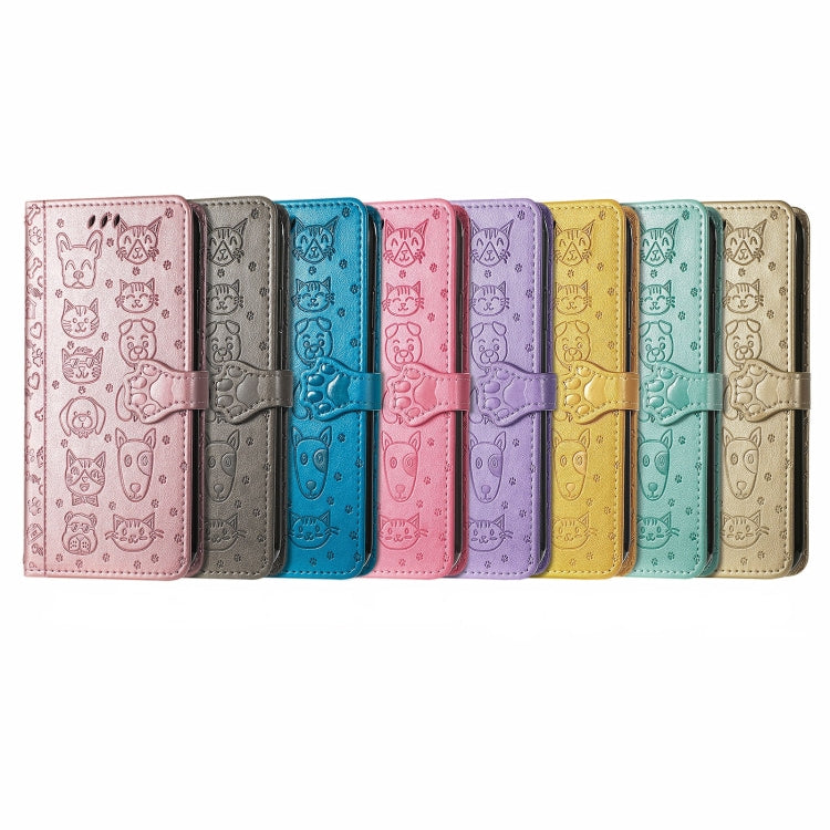 Cute Cat and Dog Embossed Horizontal Flip Leather Case with Holder & Card Slots & Wallet & Lanyard, For iPhone 13 mini