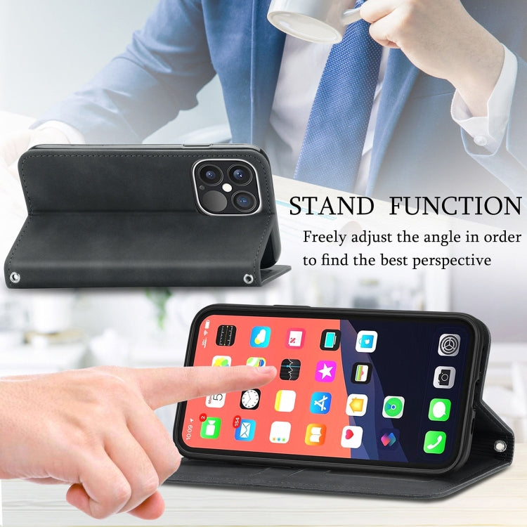 Retro Skin Feel Business Magnetic Horizontal Flip Leather Case With Holder & Card Slots & Wallet & Photo Frame, For iPhone 13 Pro Max, For iPhone 13 Pro, For iPhone 13, For iPhone 13 mini