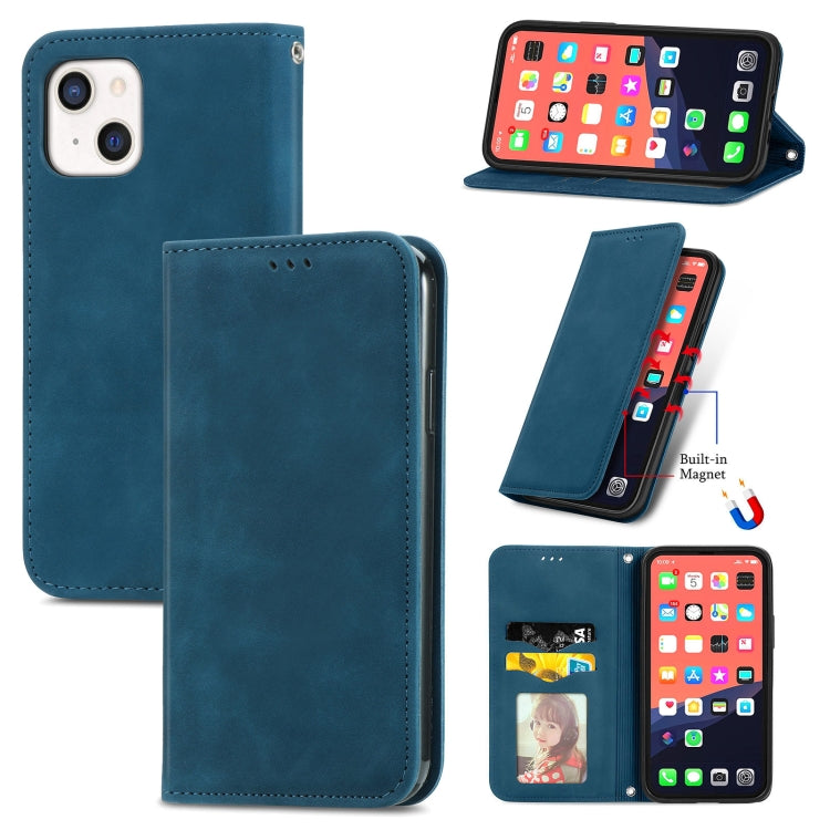 Retro Skin Feel Business Magnetic Horizontal Flip Leather Case With Holder & Card Slots & Wallet & Photo Frame, For iPhone 13 Pro Max, For iPhone 13 Pro, For iPhone 13, For iPhone 13 mini