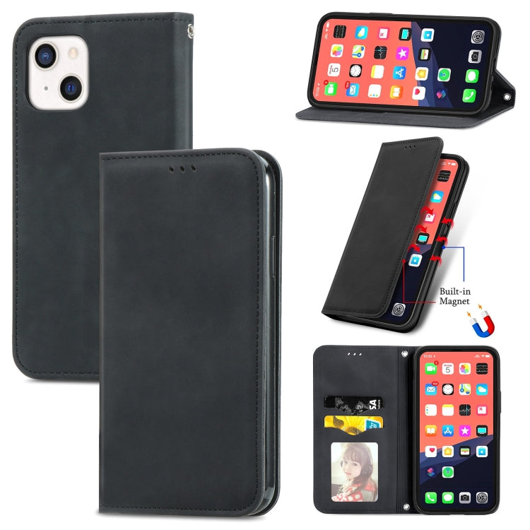 Retro Skin Feel Business Magnetic Horizontal Flip Leather Case With Holder & Card Slots & Wallet & Photo Frame, For iPhone 13 Pro Max, For iPhone 13 Pro, For iPhone 13, For iPhone 13 mini