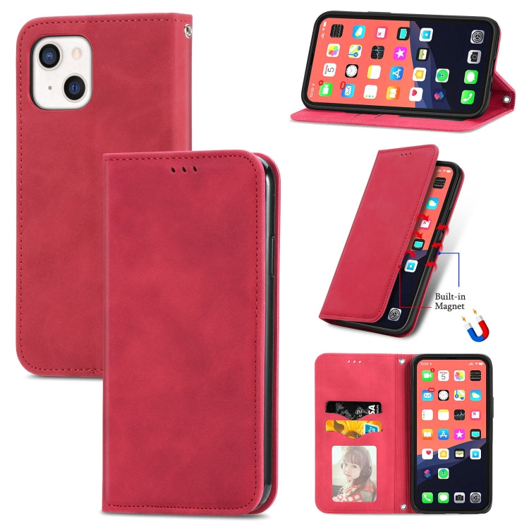 Retro Skin Feel Business Magnetic Horizontal Flip Leather Case With Holder & Card Slots & Wallet & Photo Frame, For iPhone 13 Pro Max, For iPhone 13 Pro, For iPhone 13, For iPhone 13 mini