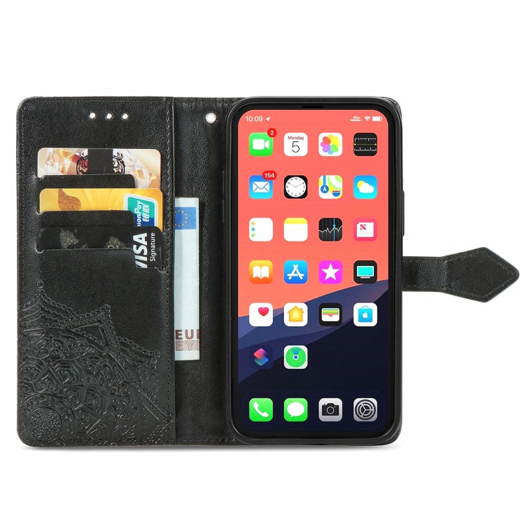 Mandala Flower Embossed Horizontal Flip Leather Case with Holder & Three Card Slots & Wallet & Lanyard, For iPhone 13 Pro Max, For iPhone 13 Pro, For iPhone 13, For iPhone 13 mini