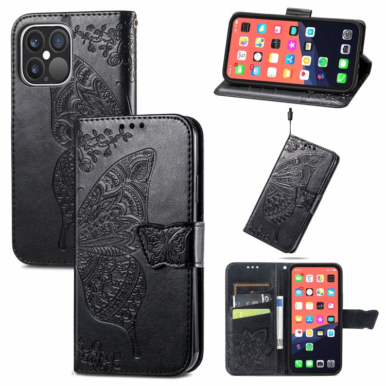 Butterfly Love Flower Embossed Horizontal Flip Leather Case with Bracket / Card Slot / Wallet / Lanyard, For iPhone 13 Pro Max, For iPhone 13 Pro, For iPhone 13