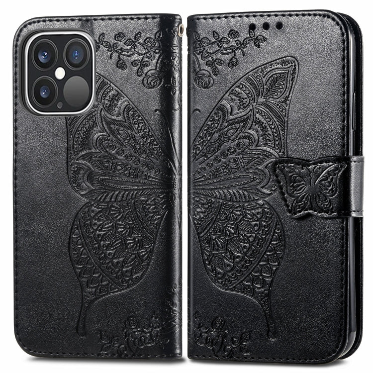 Butterfly Love Flower Embossed Horizontal Flip Leather Case with Bracket / Card Slot / Wallet / Lanyard, For iPhone 13 Pro Max, For iPhone 13 Pro, For iPhone 13