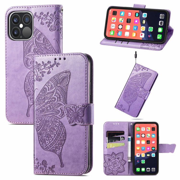 Butterfly Love Flower Embossed Horizontal Flip Leather Case with Bracket / Card Slot / Wallet / Lanyard, For iPhone 13 Pro Max, For iPhone 13 Pro, For iPhone 13