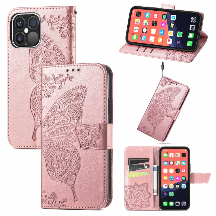 Butterfly Love Flower Embossed Horizontal Flip Leather Case with Bracket / Card Slot / Wallet / Lanyard, For iPhone 13 Pro Max, For iPhone 13 Pro, For iPhone 13