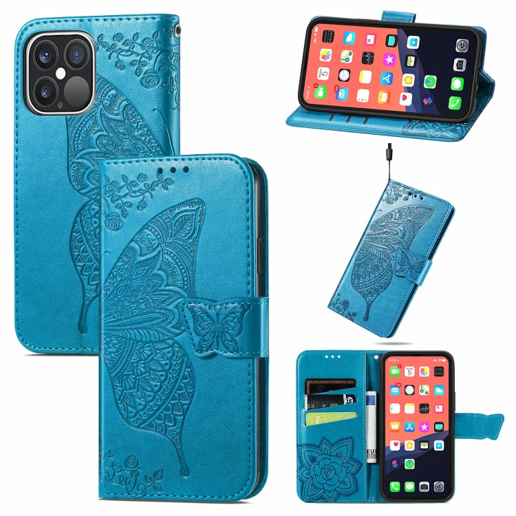 Butterfly Love Flower Embossed Horizontal Flip Leather Case with Bracket / Card Slot / Wallet / Lanyard, For iPhone 13 Pro Max, For iPhone 13 Pro, For iPhone 13