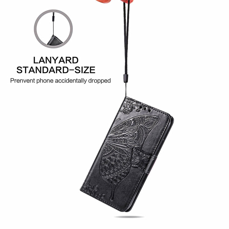 Butterfly Love Flower Embossed Horizontal Flip Leather Case with Bracket / Card Slot / Wallet / Lanyard, For iPhone 13 mini