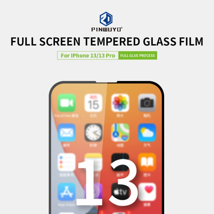 PINWUYO 9H 2.5D Full Screen Tempered Glass Film, For iPhone 13 mini, For iPhone 13 / 13 Pro, For iPhone 13 Pro Max