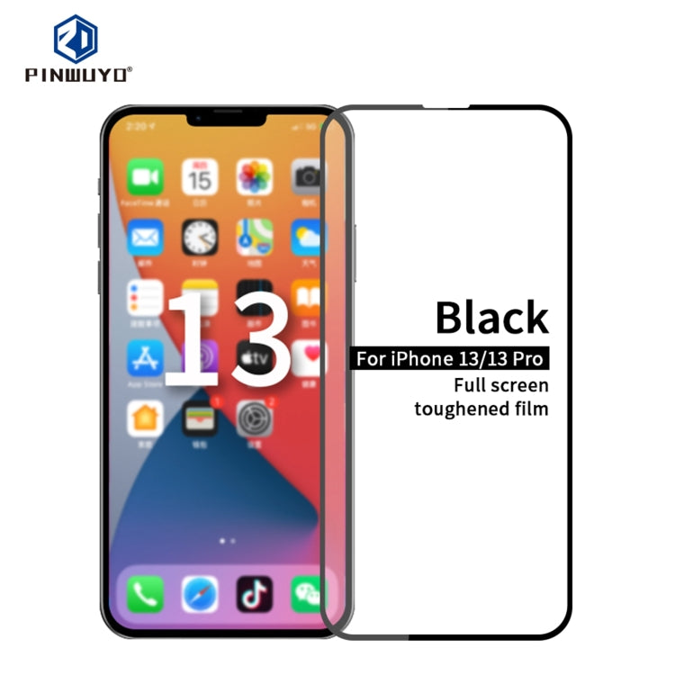 PINWUYO 9H 2.5D Full Screen Tempered Glass Film, For iPhone 13 mini, For iPhone 13 / 13 Pro, For iPhone 13 Pro Max