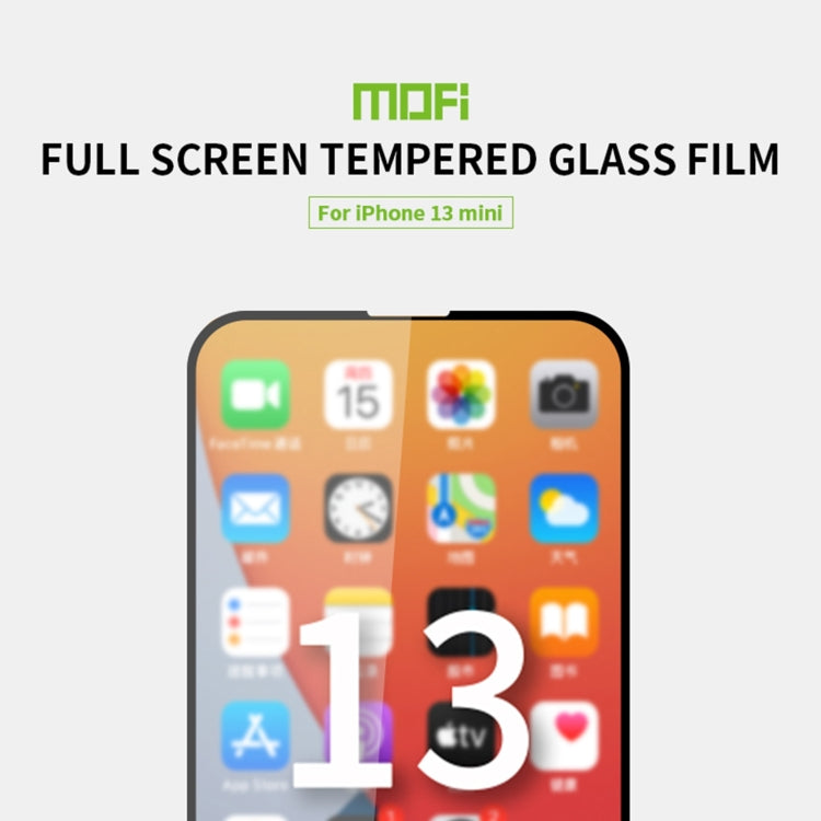 MOFI 9H 2.5D Full Screen Tempered Glass Film, For iPhone 13 mini, For iPhone 13 / 13 Pro, For iPhone 13 Pro Max