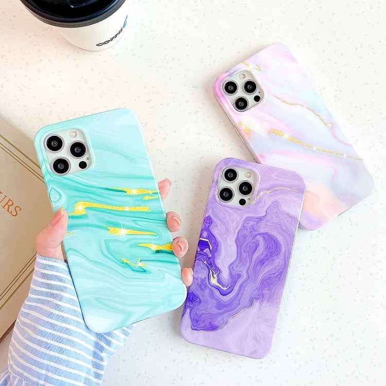 Thickened TPU Glazed Marble Mobile Phone Case, For iPhone 12 Pro Max, For iPhone 12 / 12 Pro, For iPhone 12 mini, For iPhone 11 Pro Max