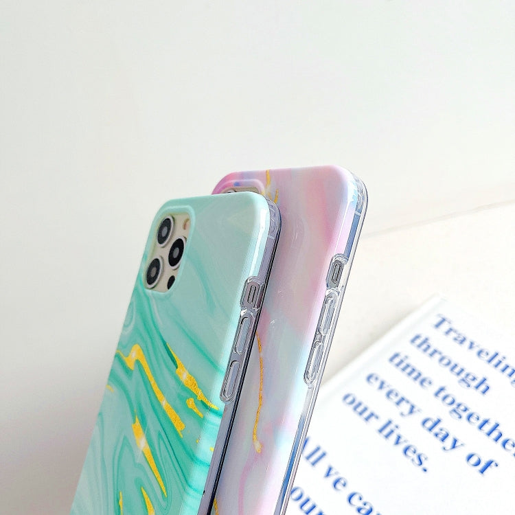 Thickened TPU Glazed Marble Mobile Phone Case, For iPhone 12 Pro Max, For iPhone 12 / 12 Pro, For iPhone 12 mini, For iPhone 11 Pro Max
