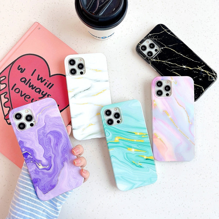 Thickened TPU Glazed Marble Mobile Phone Case, For iPhone 11 Pro, For iPhone 11