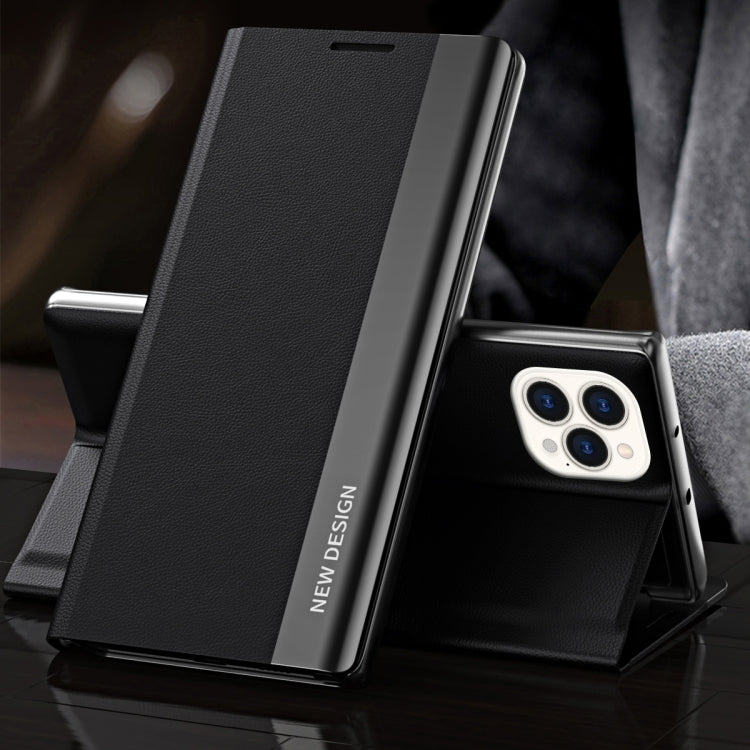 Side Electroplated Magnetic Ultra-Thin Horizontal Flip Leather Case with Holder, For iPhone 13 Pro Max, For  IPhone 13 Pro, For iPhone 13