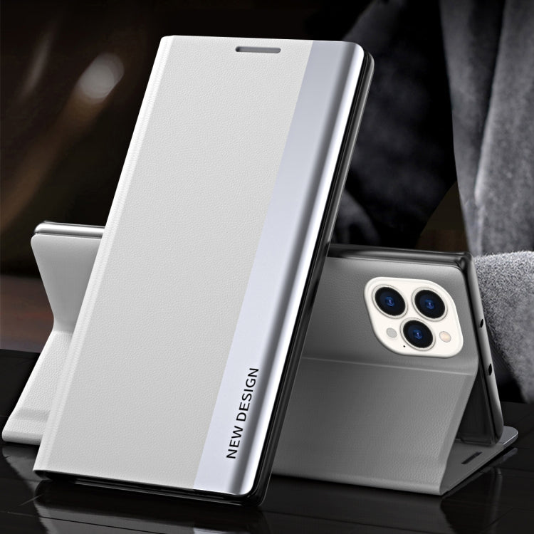 Side Electroplated Magnetic Ultra-Thin Horizontal Flip Leather Case with Holder, For iPhone 13 mini