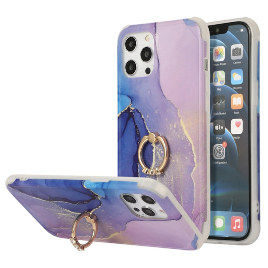 Four Corners Shocproof Flow Gold Marble IMD Back Cover Case with Metal Rhinestone Ring, For iPhone 13 Pro Max, For  iPhone 13 Pro, For  iPhone 13, For iPhone 13 mini