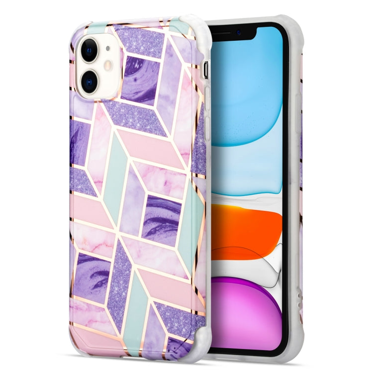 Electroplating Matching Marble IMD Four-Corner TPU Shockproof Case, For iPhone 13 Pro Max, For iPhone 13 Pro, For iPhone 13, For iPhone 13 mini