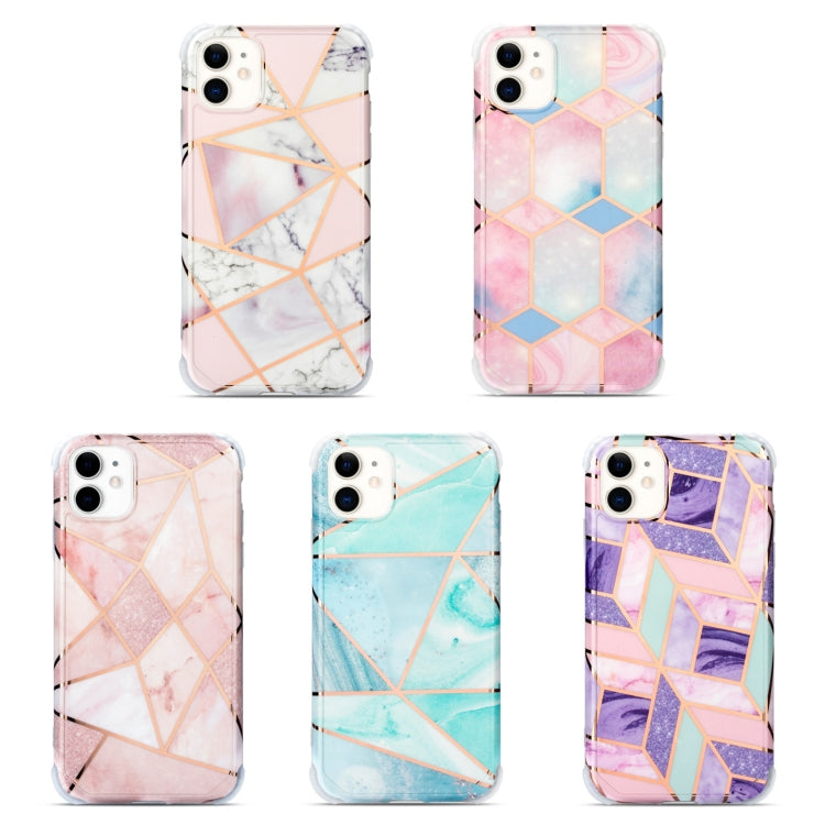 Electroplating Matching Marble IMD Four-Corner TPU Shockproof Case, For iPhone 13 Pro Max, For iPhone 13 Pro, For iPhone 13, For iPhone 13 mini