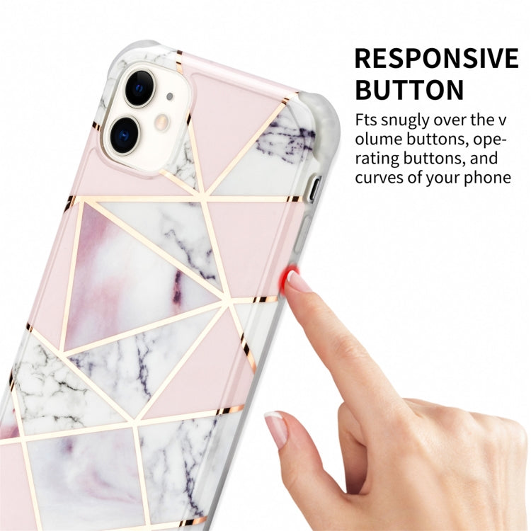 Electroplating Matching Marble IMD Four-Corner TPU Shockproof Case, For iPhone 13 Pro Max, For iPhone 13 Pro, For iPhone 13, For iPhone 13 mini