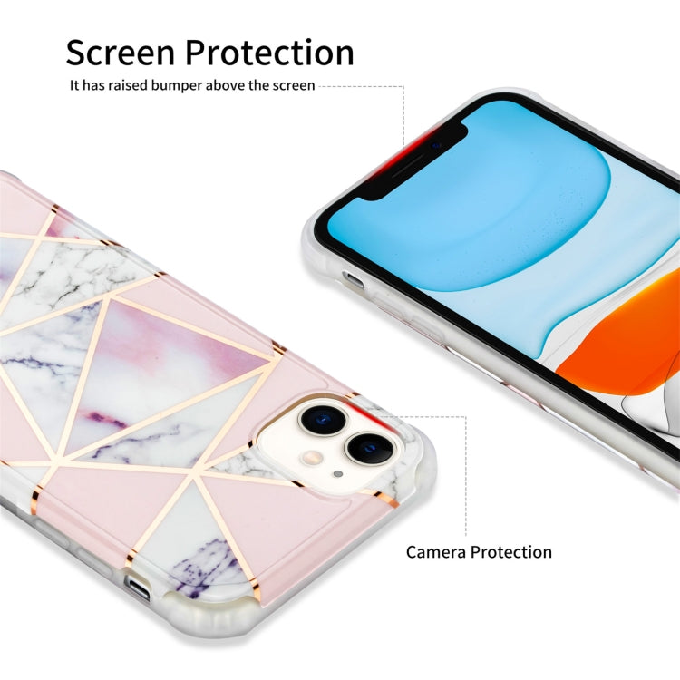 Electroplating Matching Marble IMD Four-Corner TPU Shockproof Case, For iPhone 13 Pro Max, For iPhone 13 Pro, For iPhone 13, For iPhone 13 mini
