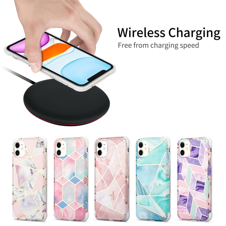 Electroplating Matching Marble IMD Four-Corner TPU Shockproof Case, For iPhone 13 Pro Max, For iPhone 13 Pro, For iPhone 13, For iPhone 13 mini