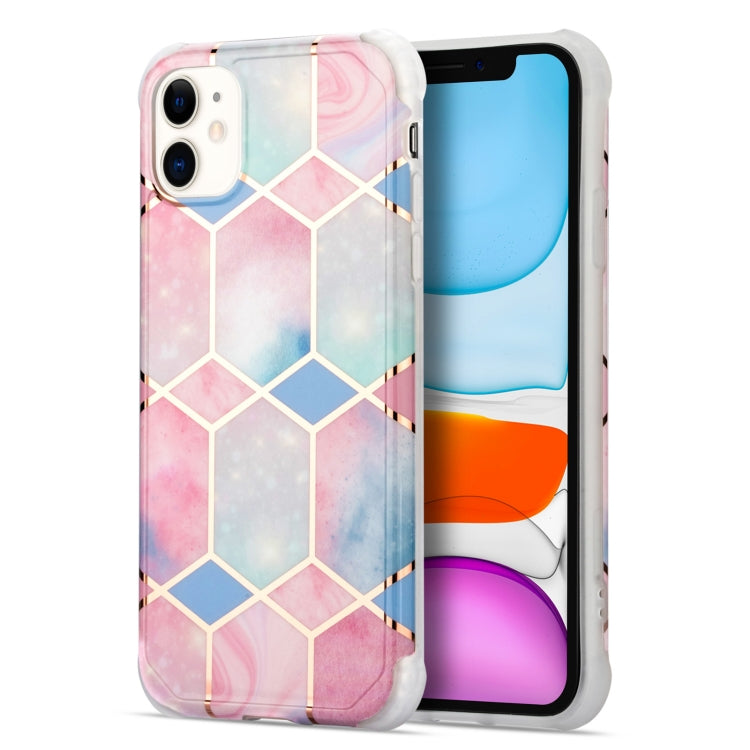 Electroplating Matching Marble IMD Four-Corner TPU Shockproof Case, For iPhone 13 Pro Max, For iPhone 13 Pro, For iPhone 13, For iPhone 13 mini