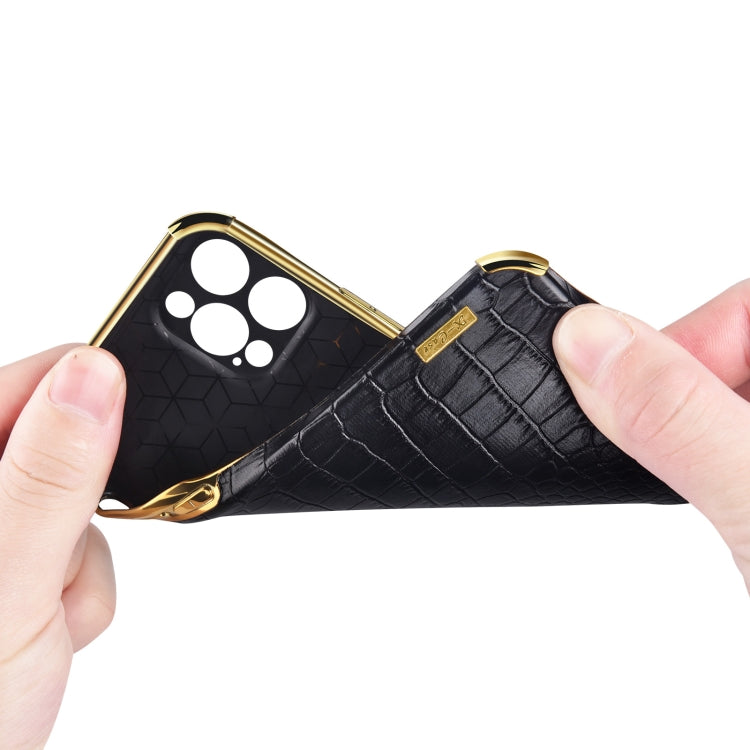 Electroplated TPU Crocodile Pattern Leather Case with Ring Holder, For iPhone 13 Pro Max, For iPhone 13 Pro, For iPhone 13, For iPhone 13 mini