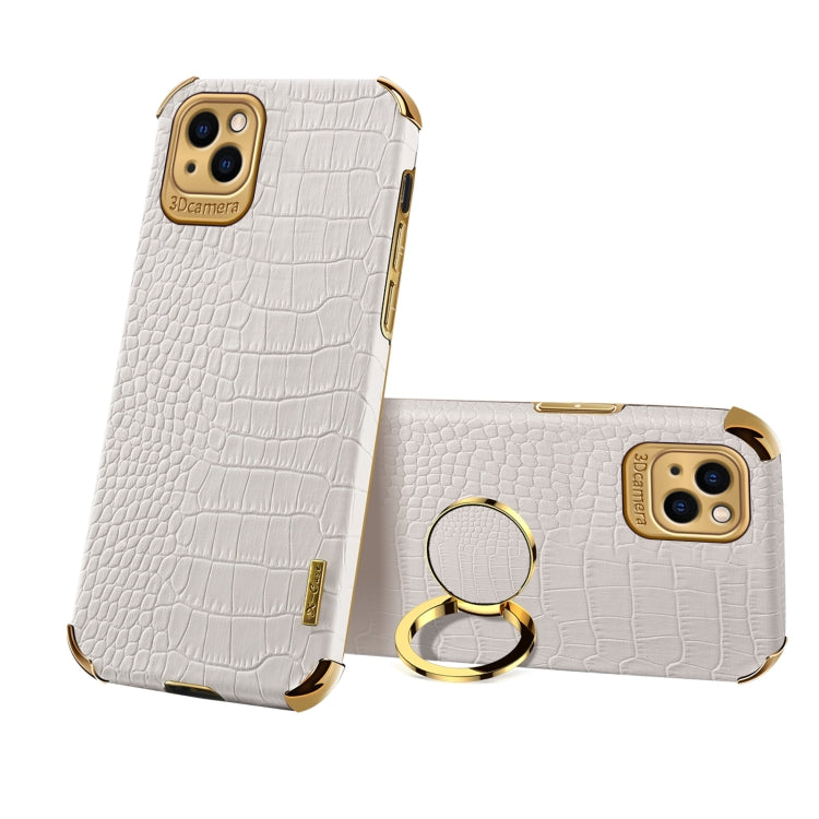 Electroplated TPU Crocodile Pattern Leather Case with Ring Holder, For iPhone 13 Pro Max, For iPhone 13 Pro, For iPhone 13, For iPhone 13 mini