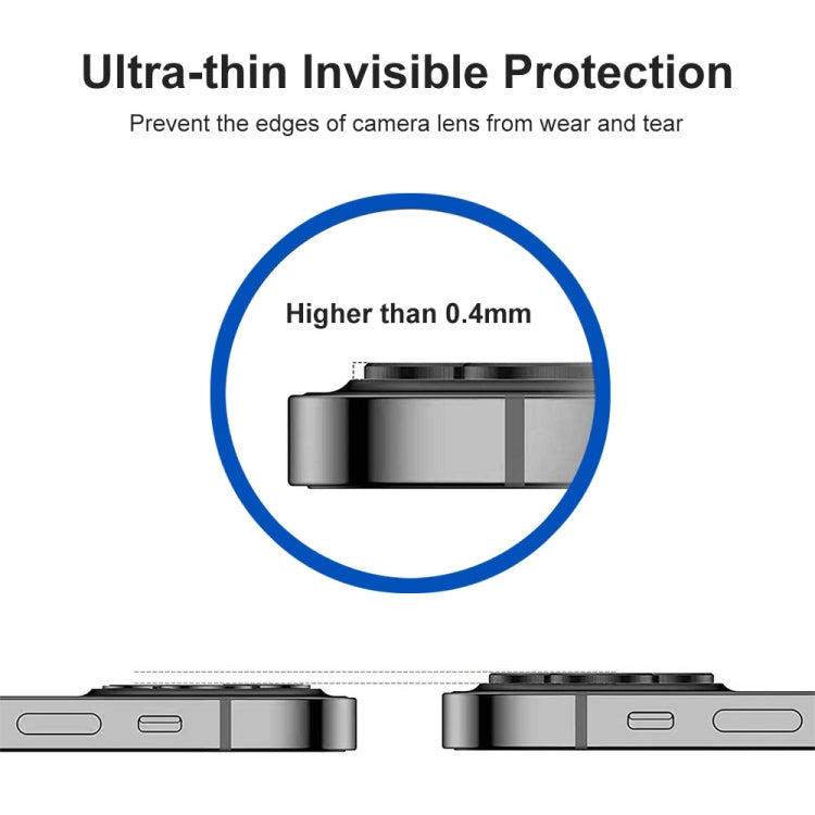 ENKAY Hat-Prince Aluminium Alloy + Tempered Glass Camera Lens Cover Film Ring for iPhone 13 Pro / 13 Pro Max