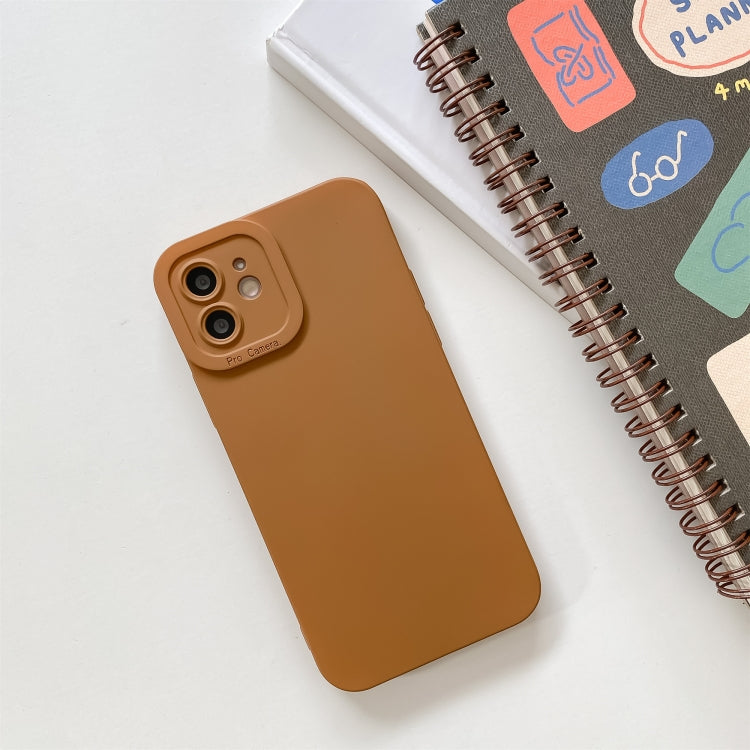 Straight-Edge Solid Color Liquid Silicone Shockproof Full Coverage Protective Case, For iPhone 12, For iPhone 11 Pro, For iPhone 12 Pro