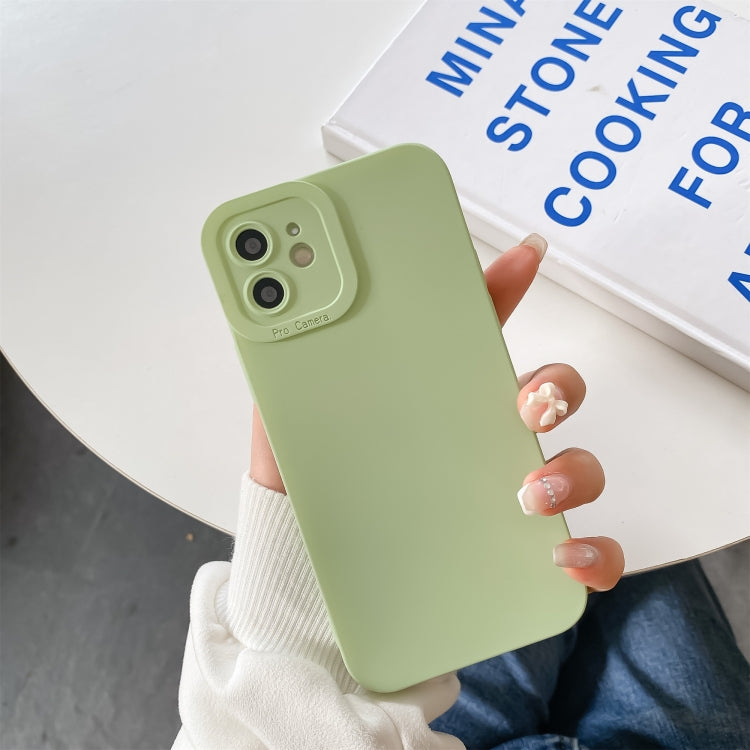 Straight-Edge Solid Color Liquid Silicone Shockproof Full Coverage Protective Case, For iPhone 12, For iPhone 11 Pro, For iPhone 12 Pro