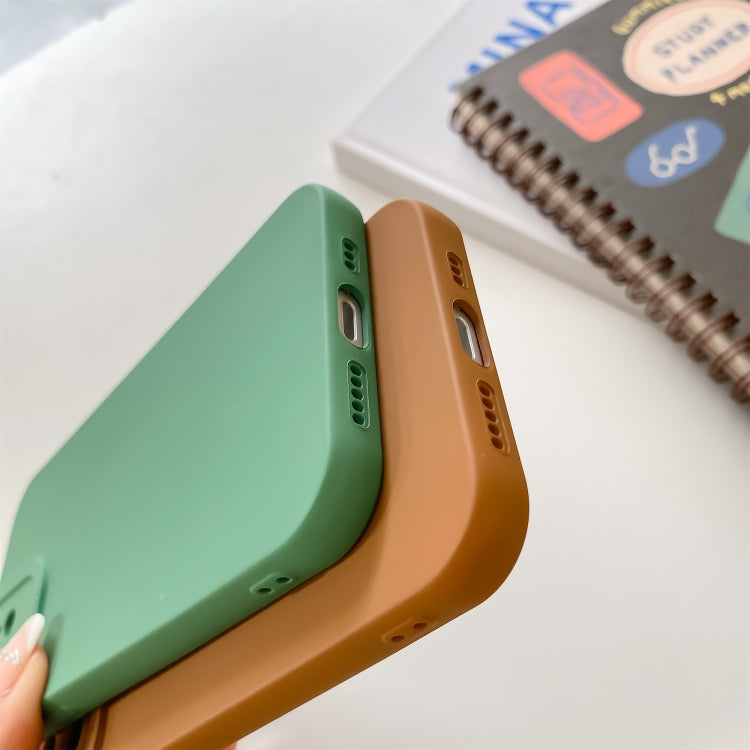 Straight-Edge Solid Color Liquid Silicone Shockproof Full Coverage Protective Case, For iPhone 11 Pro Max, For iPhone 12 Pro Max, For iPhone 11