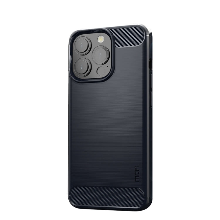 MOFI Gentleness Series Brushed Texture Carbon Fiber Soft TPU Case, For iPhone 13 mini, For iPhone 13, For iPhone 13 Pro, For iPhone 13 Pro Max