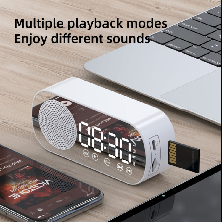 Z7 Digital Bluetooth 5.0 Speaker Multi-function Mirror Alarm Clock FM Radio, Z7 (White), Z7 (Pink), Z7 (Black)