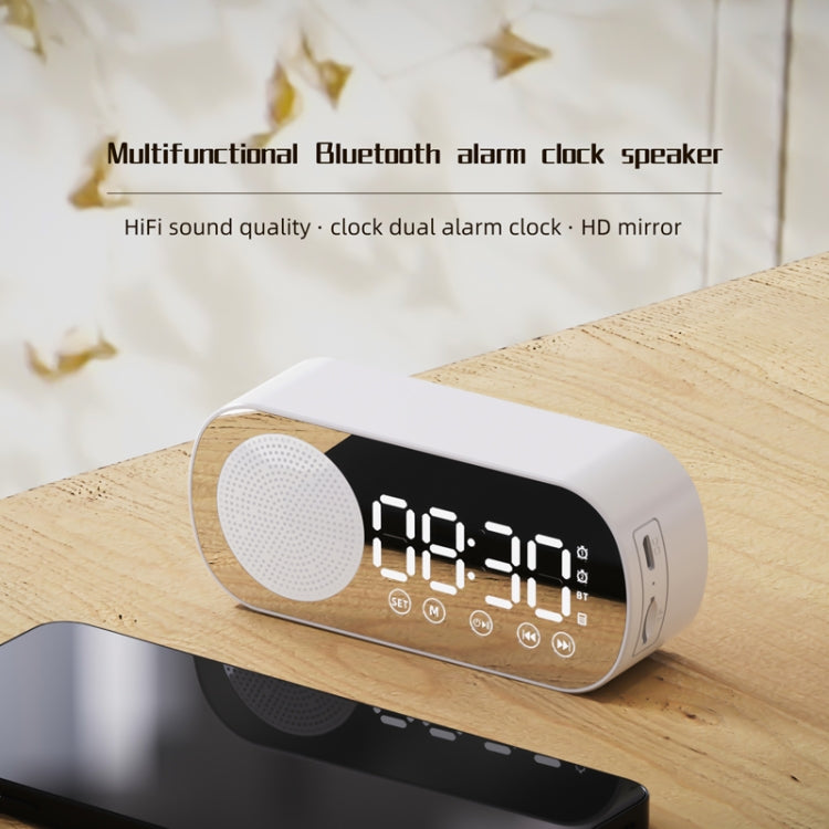 Z7 Digital Bluetooth 5.0 Speaker Multi-function Mirror Alarm Clock FM Radio, Z7 (White), Z7 (Pink), Z7 (Black)