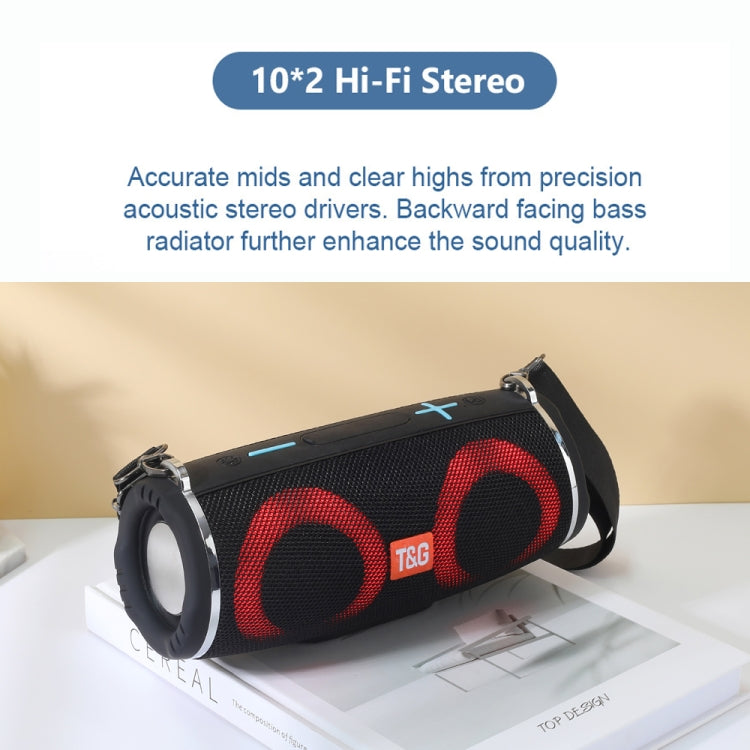 T&G TG642 RGB Light Waterproof Portable Bluetooth Speaker Support FM / TF Card, TG642
