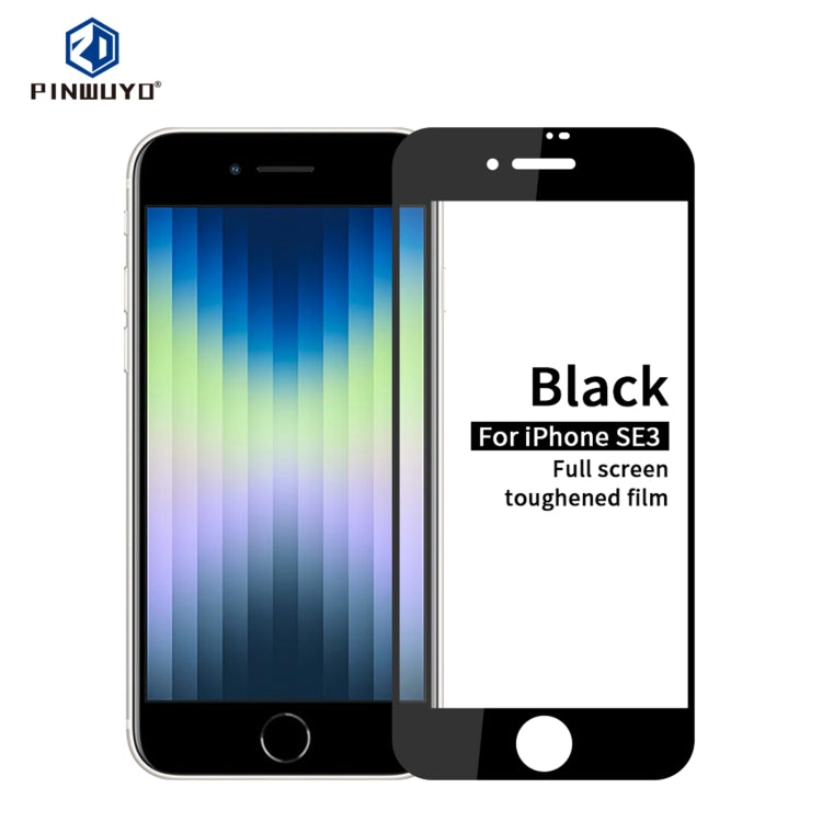 PINWUYO 9H 2.5D Full Screen Tempered Glass Film, For iPhone SE 2022