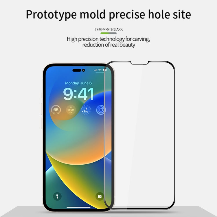 PINWUYO 9H 3D Curved Full Explosion-proof Tempered Glass Film, For iPhone 14, For iPhone 14 Plus, For iPhone 14 Pro, For iPhone 14 Pro Max